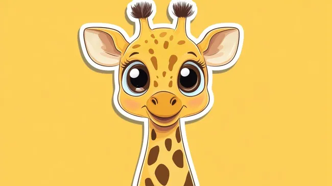 Fröhliche Giraffenzeichnung mit großen Augen