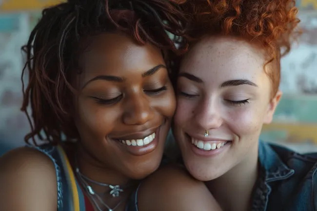 Fröhliche, lachende Frauen