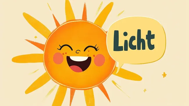 Fröhliche Sonne mit Sprechblase - Illustration für Licht