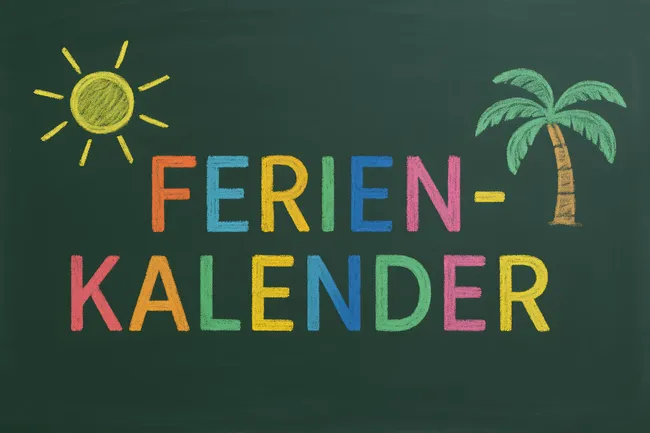 Fröhliche Tafel für Ferienaktivitäten