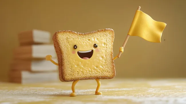 Fröhliche Toastscheibe mit Käseflagge
