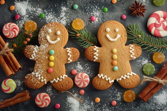 Fröhliche Weihnachts-Lebkuchen-Männchen