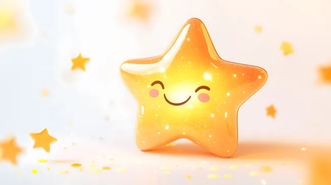 Fröhlicher, glitzernder Stern für positives Branding