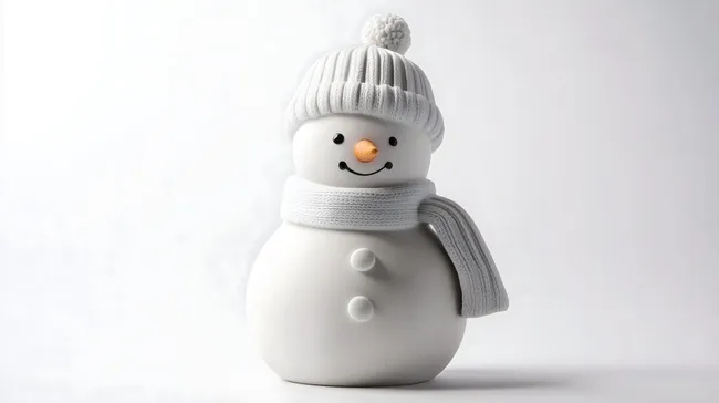 Fröhlicher Schneemann mit Mütze und Schal