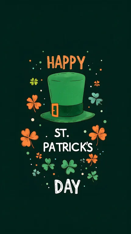 Fröhlicher St. Patrick's Day Hintergrund mit Kleeblättern