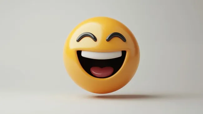 Fröhliches 3D-Emoji mit breitem Lachen