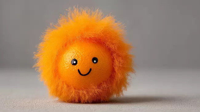 Fröhliches plüschiges Kugelmaskottchen