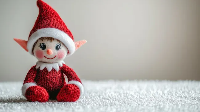 Fröhliches Weihnachts-Elf-Spielzeug mit rotem Hut