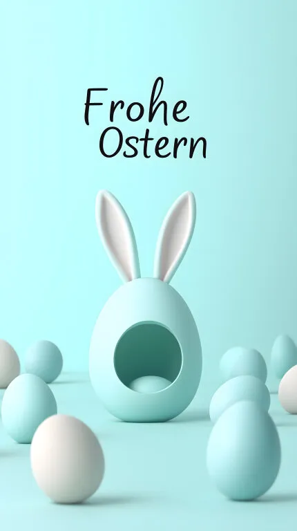 Frohe Ostern - Dekoratives Osterei mit Hasenohren