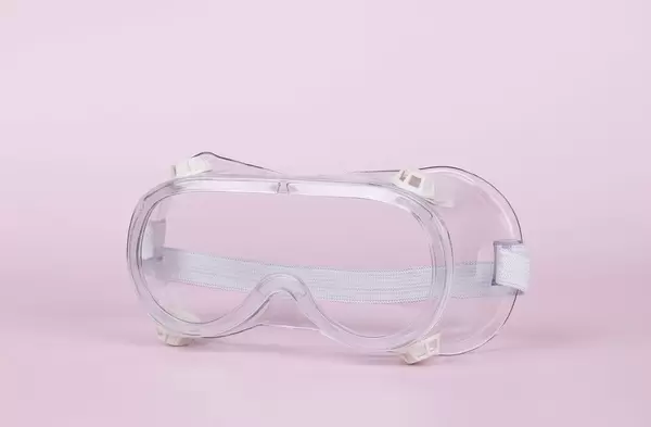 Front view of safety goggles