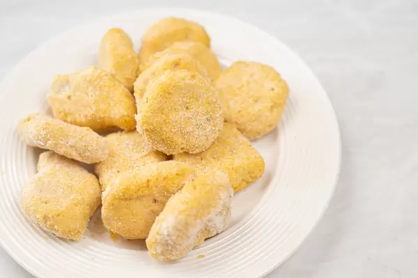 Frozen Chicken Nuggets ready for frying