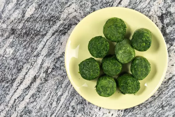Frozen cubes of Spinach