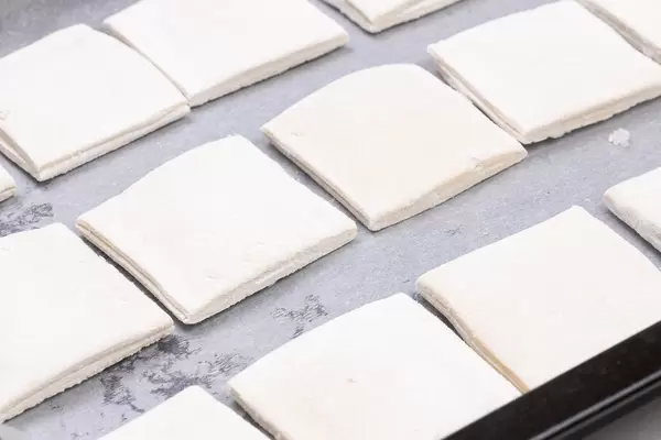 Frozen Dough ready for baking on the tray