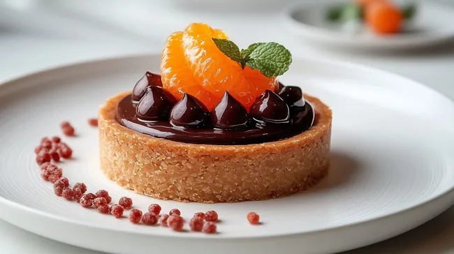 Fruchtig-süße Schokoladen-Orangen-Törtchen mit Dekoration