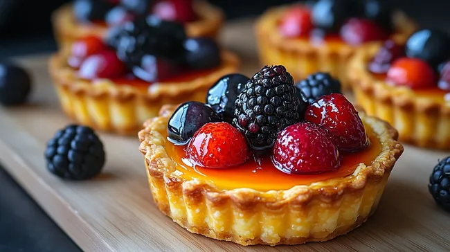 Fruchtige Mini-Törtchen mit reifen Beeren