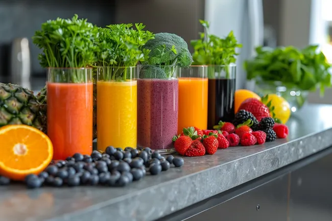 Fruchtige und gesunde Smoothie-Auswahl