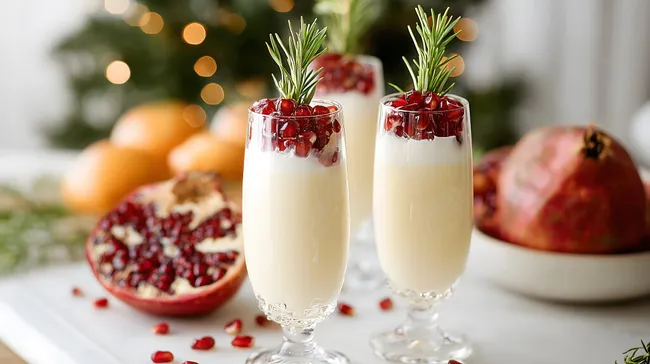 Fruchtige Weihnachtscocktails mit Granatapfel und Rosmarin