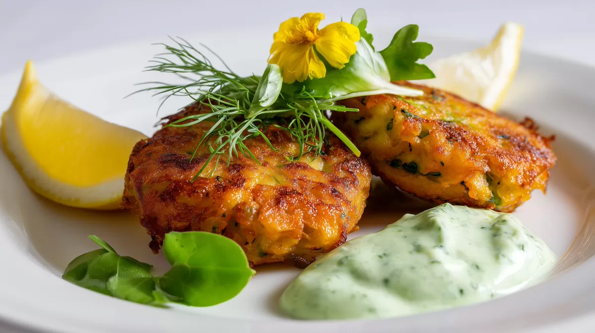 Frühlings Rösti mit Bärlauch-Dip und Zitrone