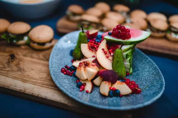 Fruit Asorti Of Peard, Nectarine,Berries And Watermelon