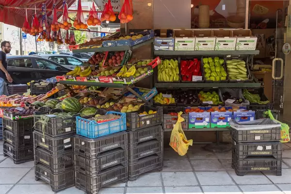 Fruit at a supermarket in Agias Sofias street in Thessaloniki