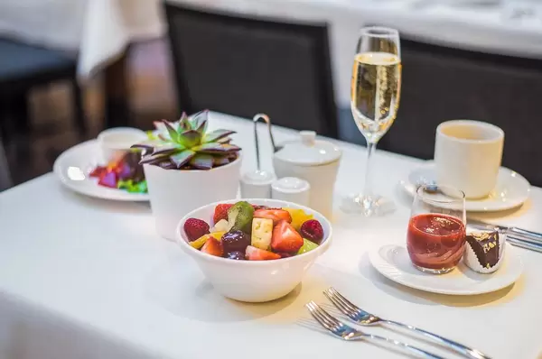 Fruit Bowl And Strawberry Smoothie