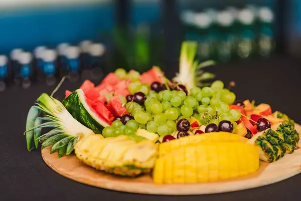 Fruit Plate Of Grapes, Watermelon, Pineaples and Cherries (Flip 2019)