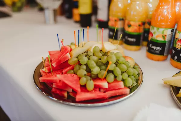 Fruit Plate With Watermelon And Grapes On Event Table