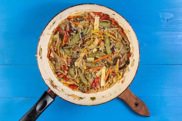 Frying Vegetables in the frying pan (Flip 2019)