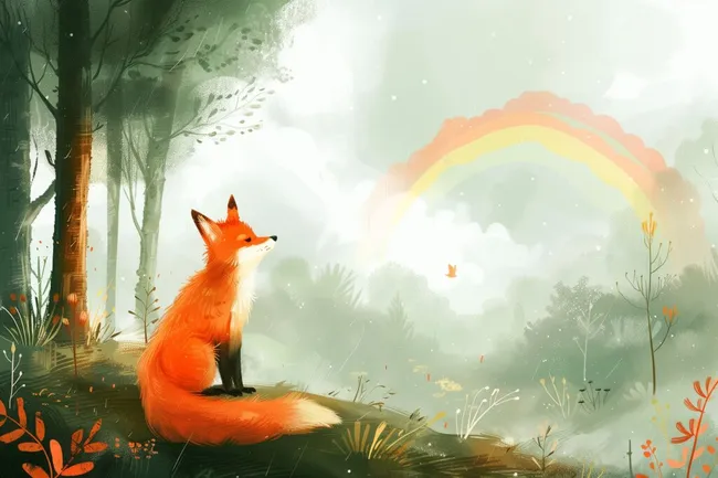 Fuchsidylle im Regenbogenwald