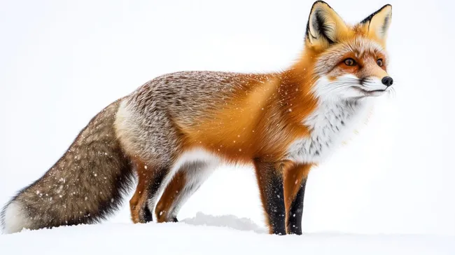 Fuchsportrait im Winterwald mit Schnee