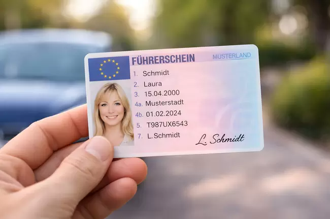 Führerschein-Ausweis mit Personenfoto