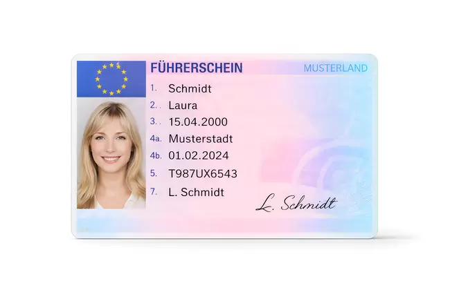 Führerschein-Ausweisdokument mit Foto