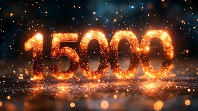 Funkelnde 15.000 im Weltraum-Stil mit Sternen