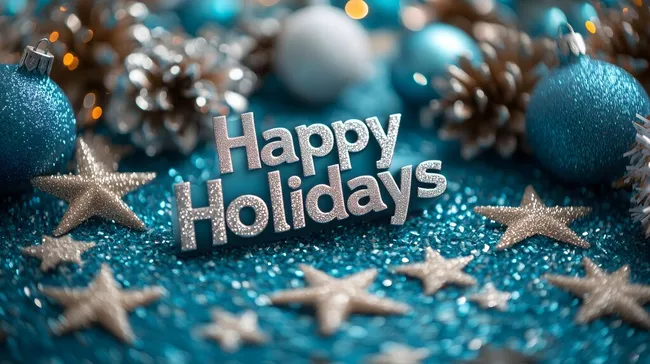 Funkelnde Weihnachtsdeko mit Schriftzug