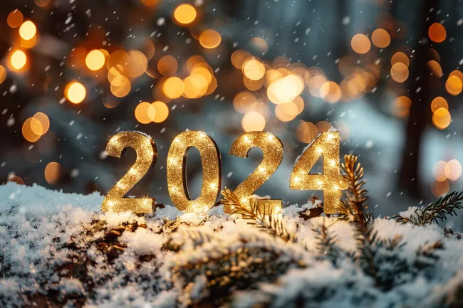 Funkelnder Jahreswechsel 2024 im Schnee