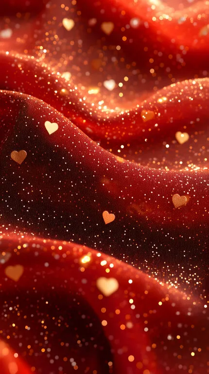 Funkelnder Samt mit goldenen Herzen im Bokeh-Stil