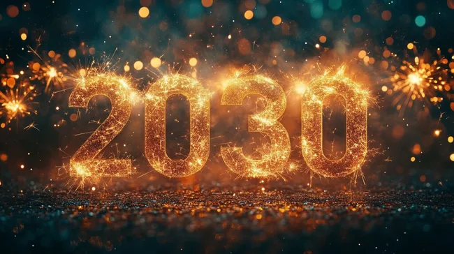 Funkelndes Feuerwerk zum Jahreswechsel 2030