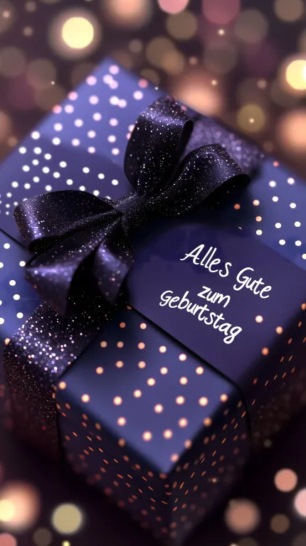 Funkelndes Geschenk zum Geburtstag mit Schleife