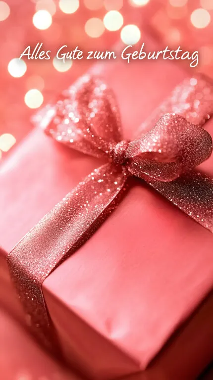 Funkelndes Geschenkpaket in Rosa mit Schleife