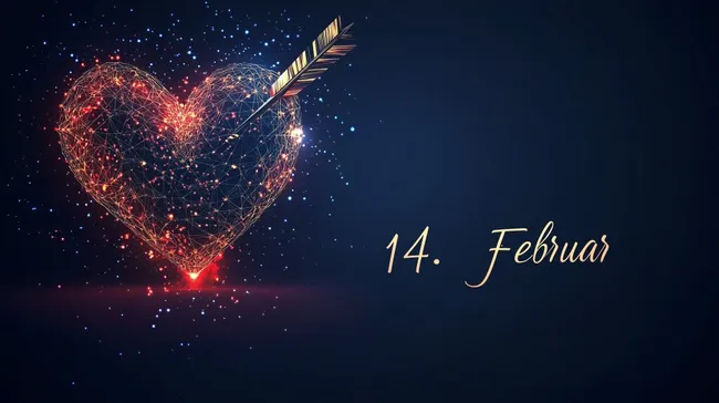 Funkelndes Herz mit Pfeil am Valentinstag