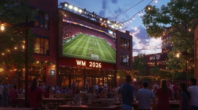 Fußball-Weltmeisterschaft 2026 Feierlichkeiten auf öffentlicher Leinwand