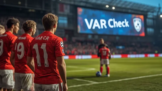 Fußballspieler im Fokus beim VAR-Check