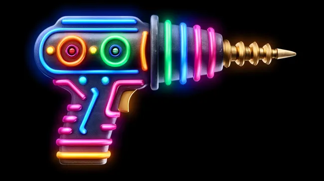 Futuristische Bohrmaschine als Spielzeugwaffe