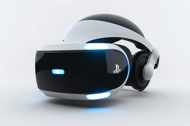 Futuristische Virtual-Reality-Brille der PlayStation