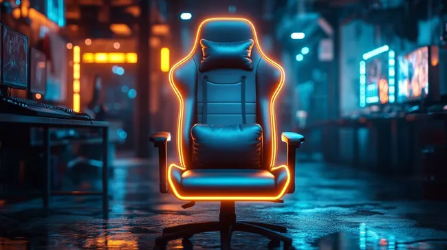 Futuristischer Gaming-Stuhl mit Neonbeleuchtung