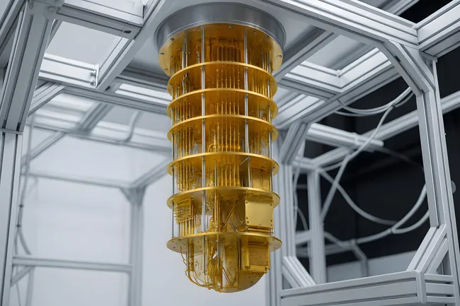 Futuristischer Quantencomputer in moderner Laborumgebung