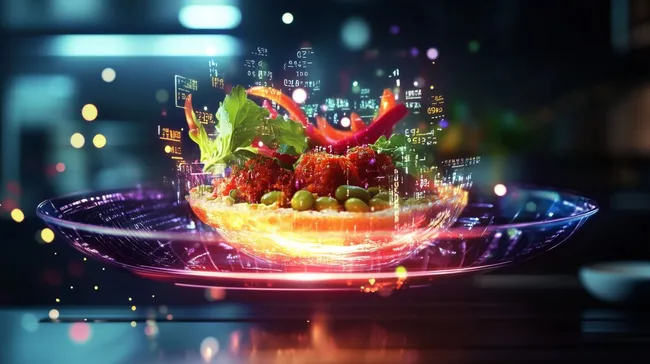 Futuristischer Tomatensalat mit Nährwertinformationen