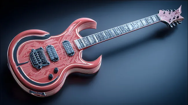 Futuristisches Design einer High-Tech-Gitarre