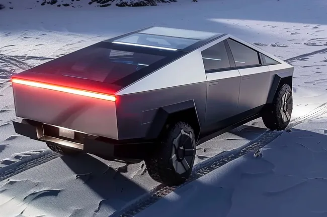 Futuristisches Elektro-SUV in der Schneelandschaft