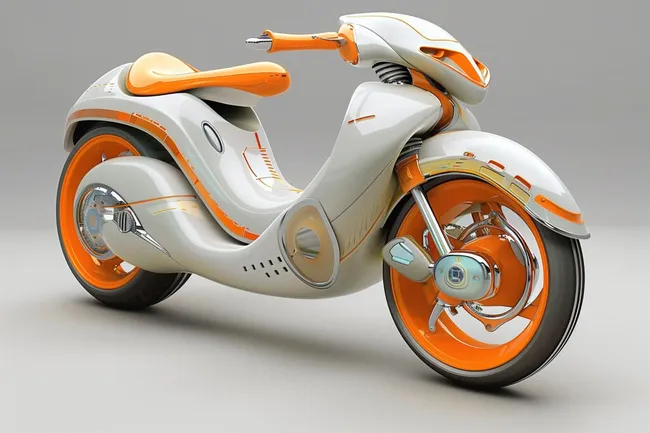 Futuristisches Elektroroller-Konzept in modernem Design